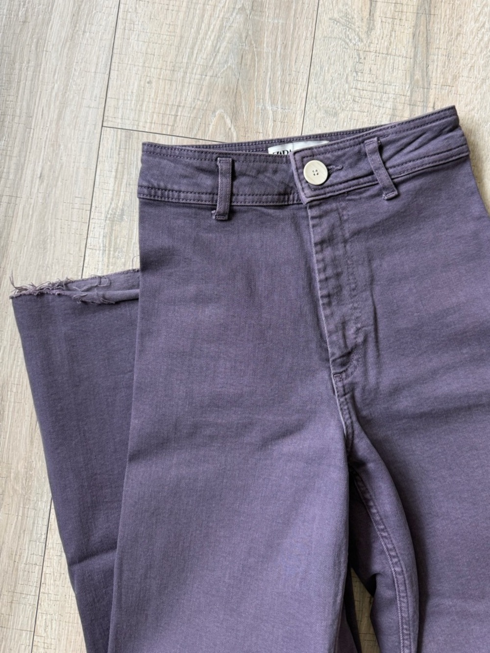 Zara High-Rise Marine Straight Jeans | Lavender Women’s size US 0
